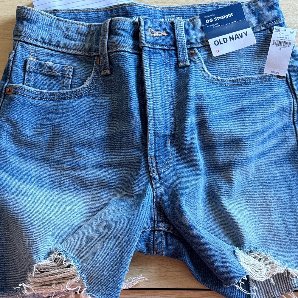 Old Navy Blue High-Rise Denim Shorts